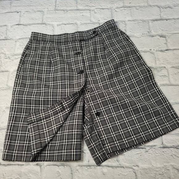 Lizgolf Black & White Plaid Button Front Skort size 8 - Picture 1 of 10